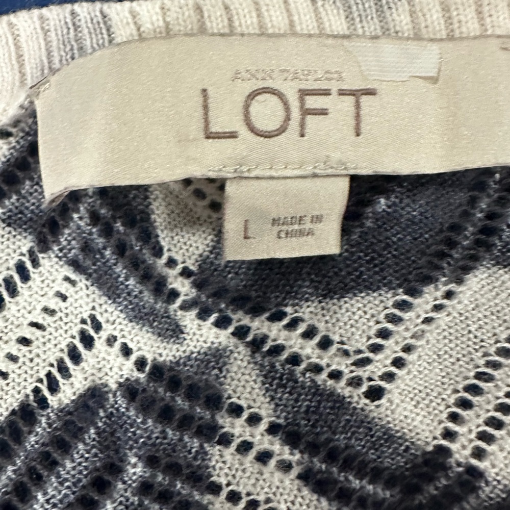 Loft Monochrome Triangle Pattern Sweater - image 5